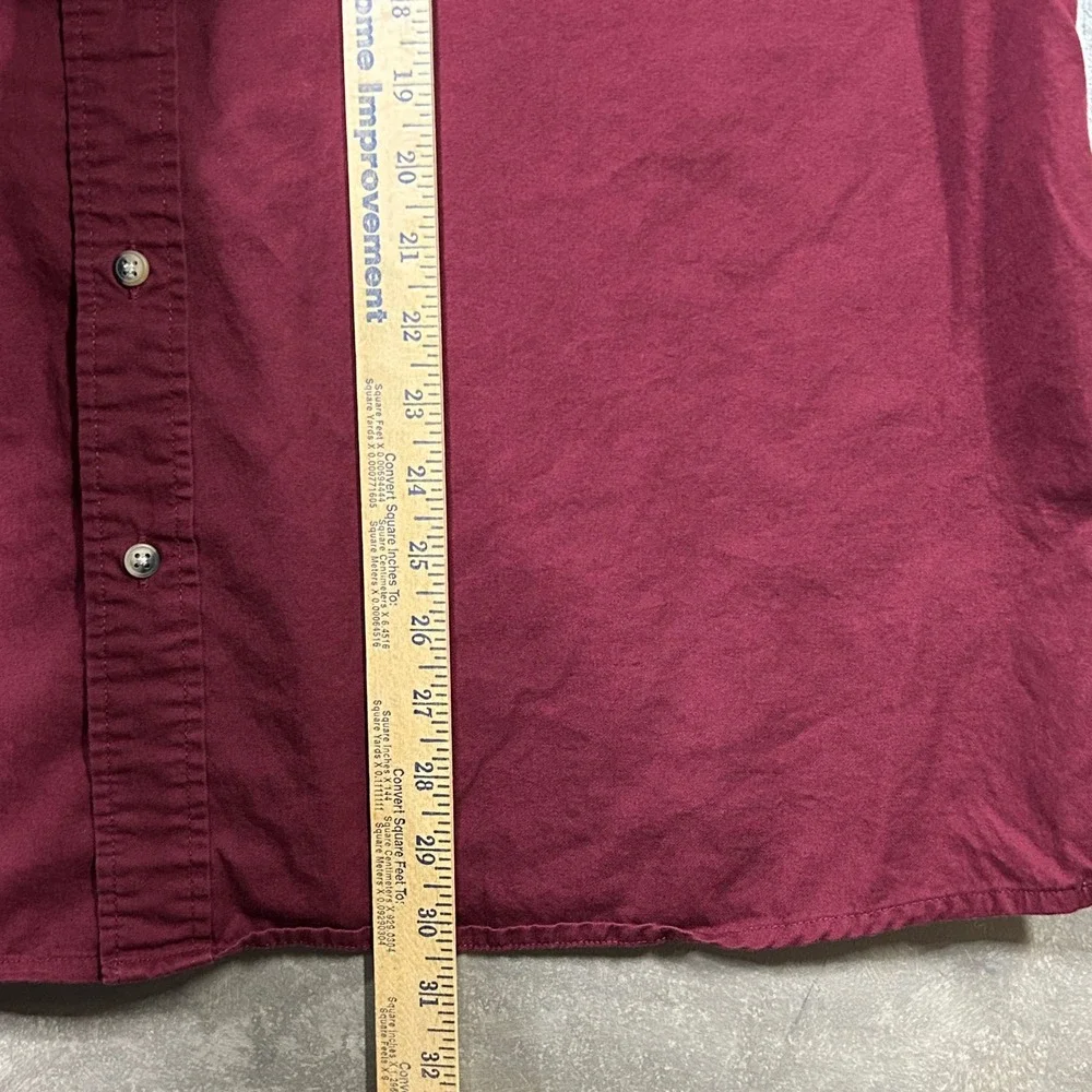 Wrangler Premium Quality Button Down Shirt Men's XL Short Sleeve‎ Burgundy